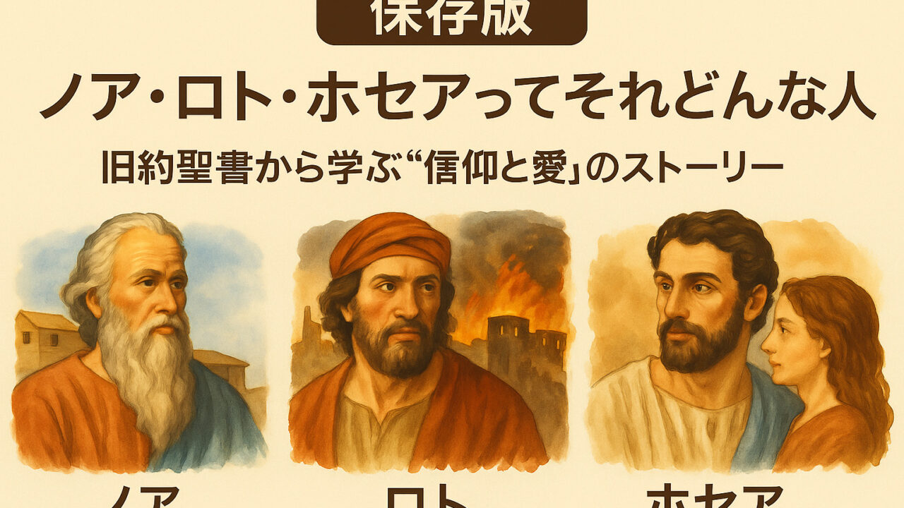 【保存版】ノア・ロト・ホセアってそれぞれどんな人？旧約聖書から学ぶ"信仰と愛"のストーリー