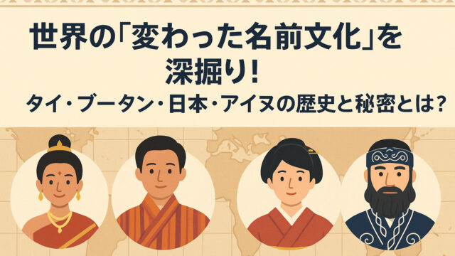 世界の変わった名前文化を深掘り！タイ・ブータン・日本・アイヌの歴史と秘密とは？