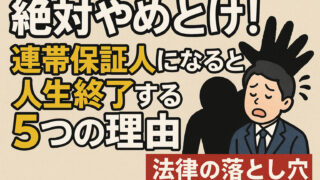 絶対やめとけ！連帯保証人になると人生終了する5つの理由【法律の落とし穴】