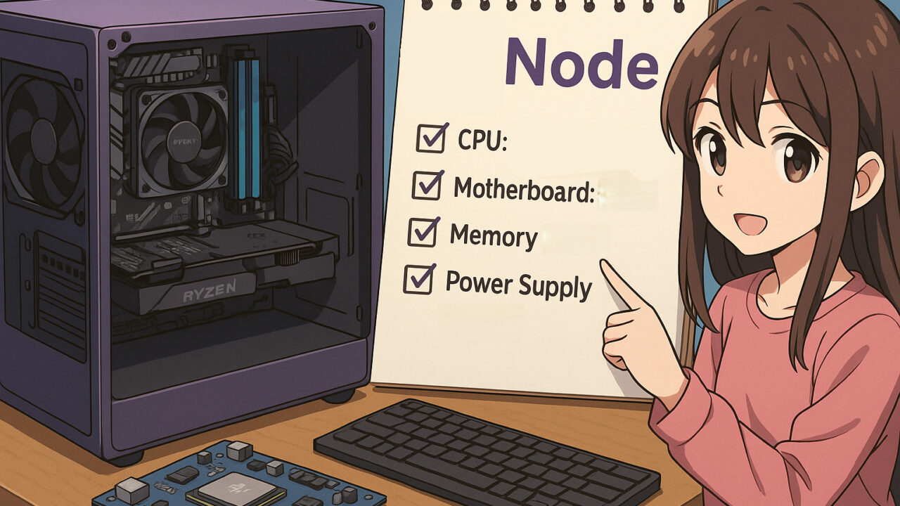 Pi Networkのノード(node)運用に必要な自作PC構成の備忘録、多コア・省電力、コスパで選びました。